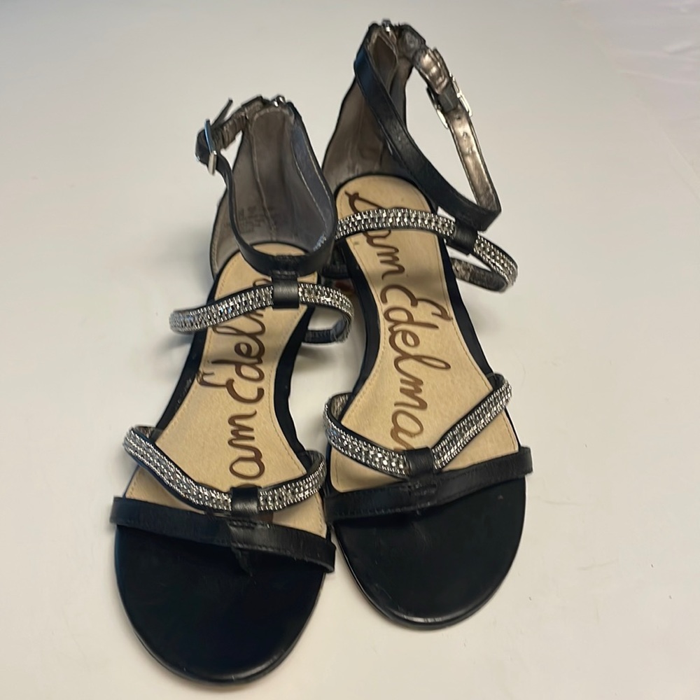 Sam Edelman “RENEE” Black Leather Gladiator Sandals. Size-6. Preowned.